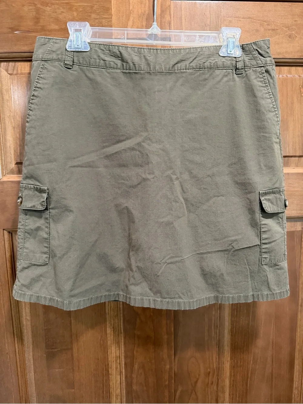 Docker’s Women’s Olive Casual Cargo Skort, Classic Utility Style, Size 10